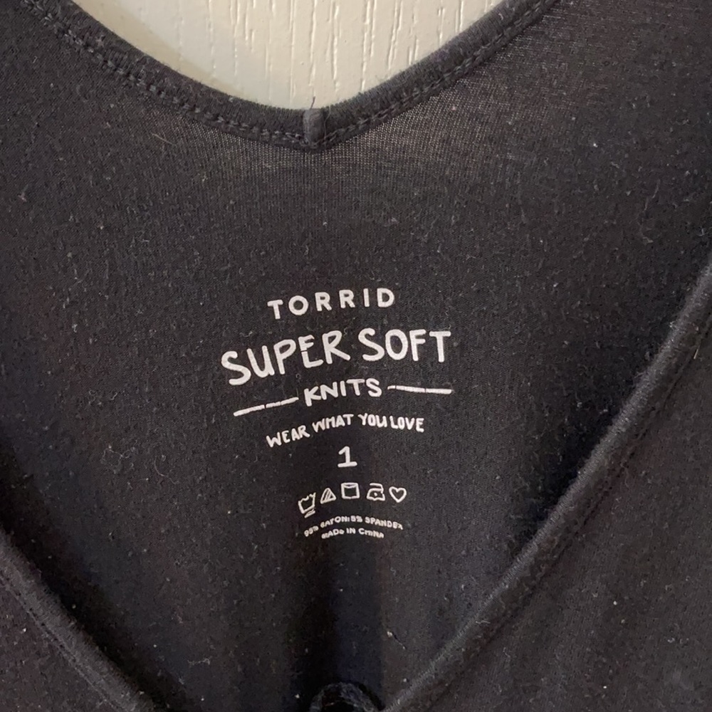 Torrid Super Soft double V peplum top - Picture 2 of 3